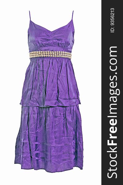 Woman fashion isolated lace violet dress. Woman fashion isolated lace violet dress