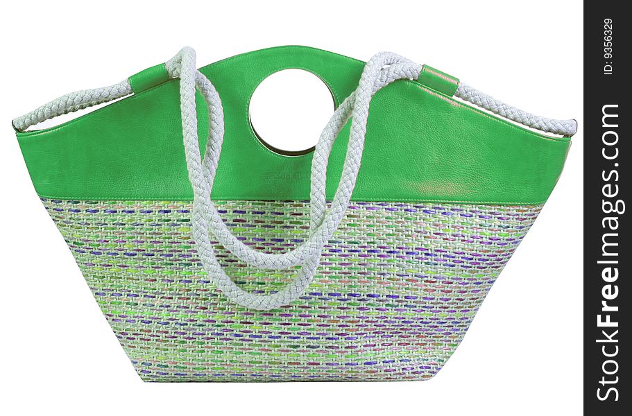 Woman fashion isolated green bag