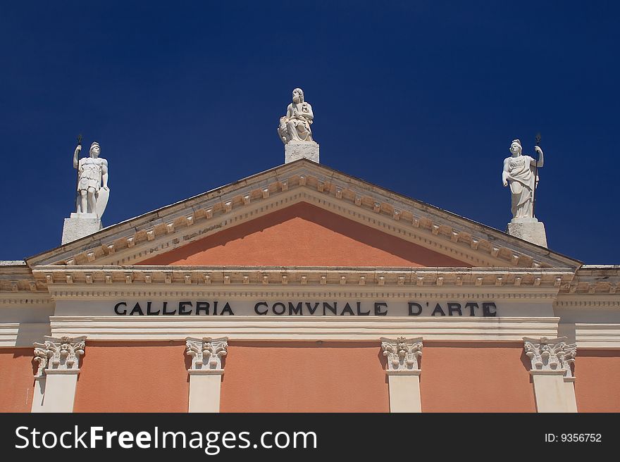 City of Cagliari in Sardinia. The art gallery in the pubblic garden.