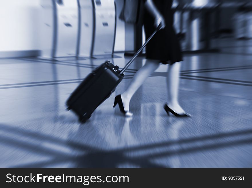 Bags at the airport, motion blur