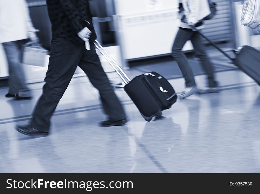 Bags at the airport, motion blur