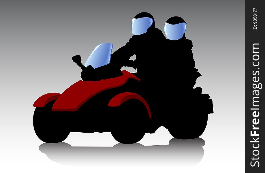 Vector graphic motorcycle Quad. Saved in eps format for illustrator 8.