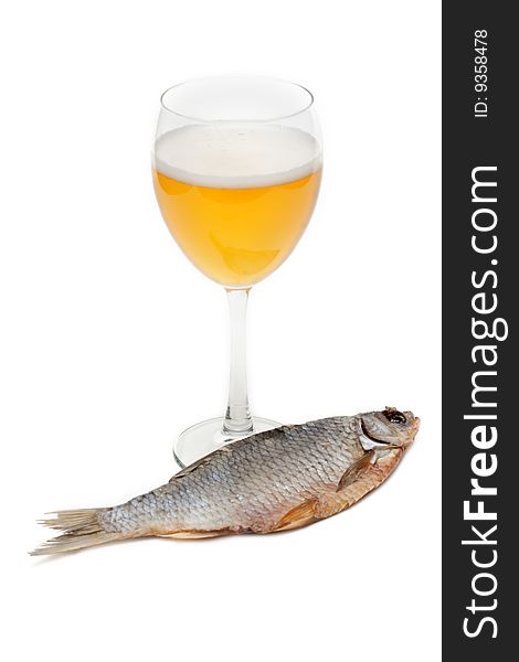 Goblet Beer And Dried Fish