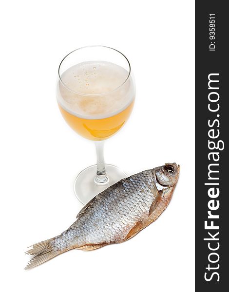 Goblet Beer And Dried Fish