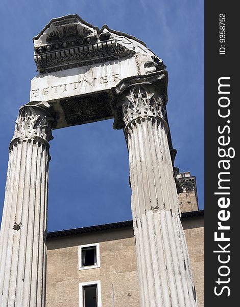 View of the ancient Forum Romanum in Rom in Italy