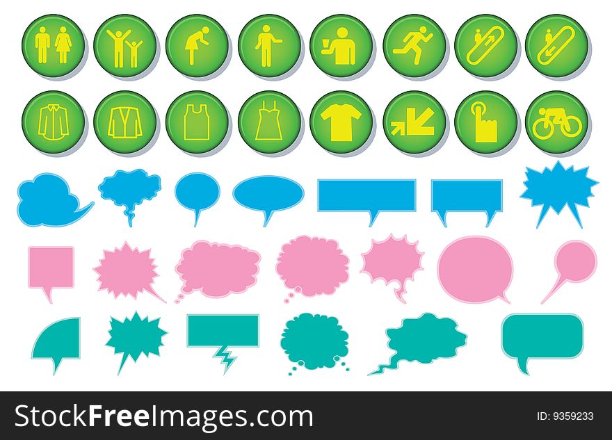 Icon and speech bubble designs