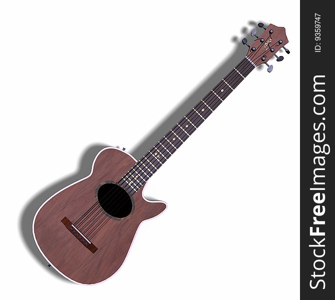 Image of accoustic guitar with shadow and Clipping Path