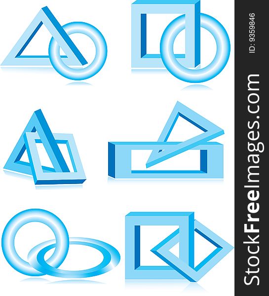 Vector illustration of blue design elements. Vector illustration of blue design elements