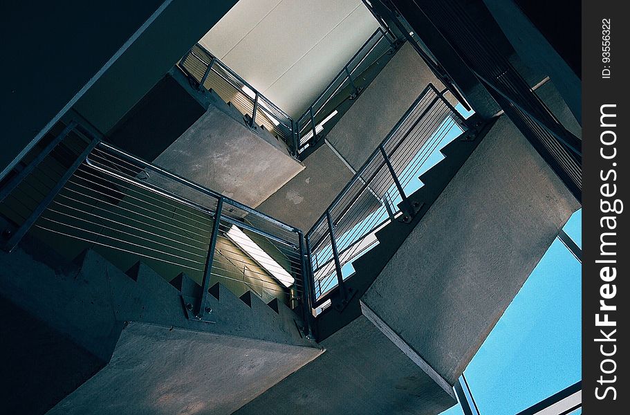 Bottom View of Stairs Inside Building