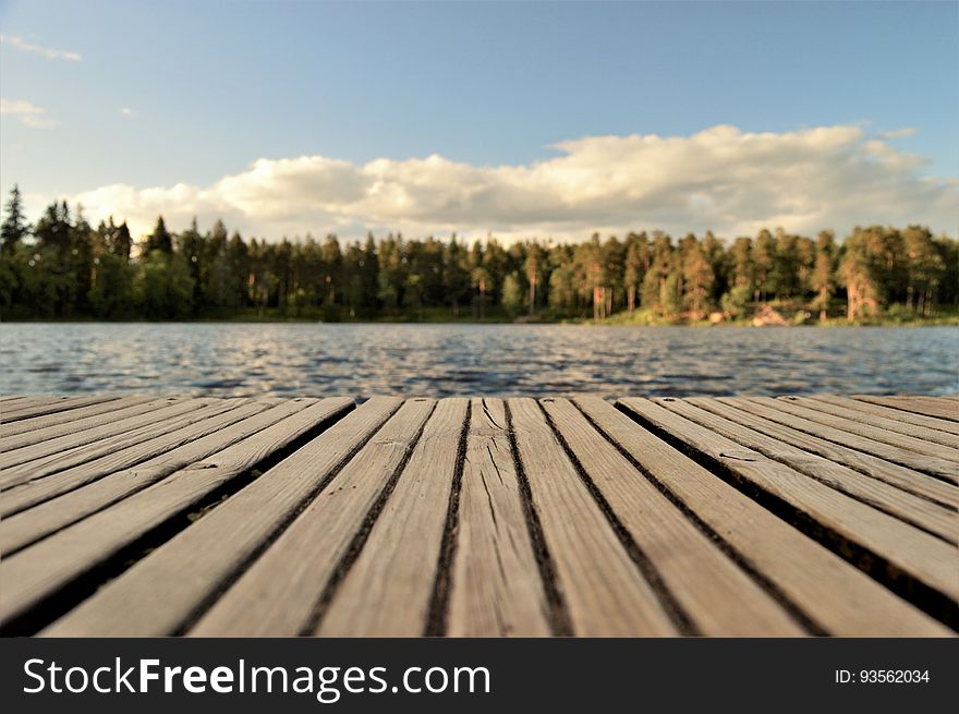 Wooden Pier On Waterfront, Sweden