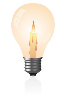 Light Bulb With A Candle Stock Images Light Bulb With A Candle Stock Images