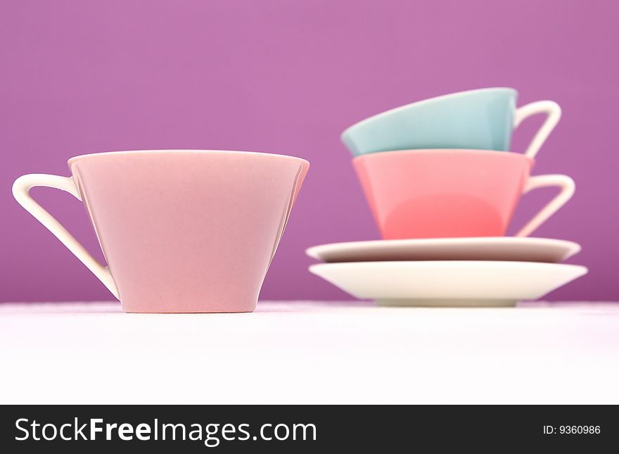 Coffee or tea cups concept. Coffee or tea cups concept