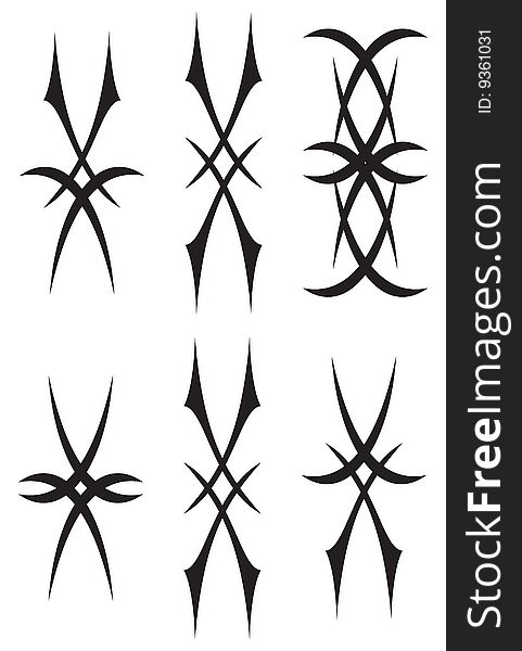 Illustration with black and white ornament. vector illustration.