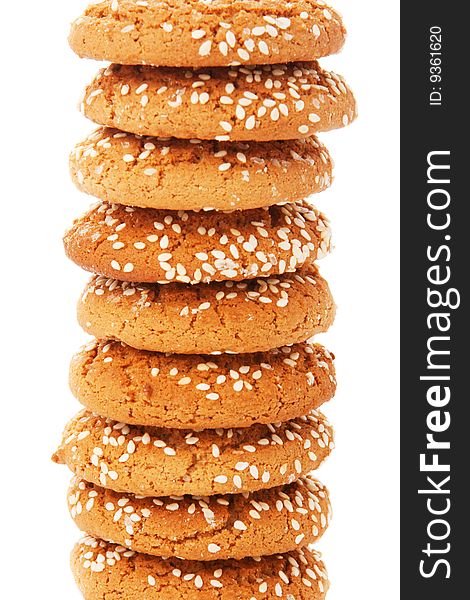 Cookies with sesame in stack