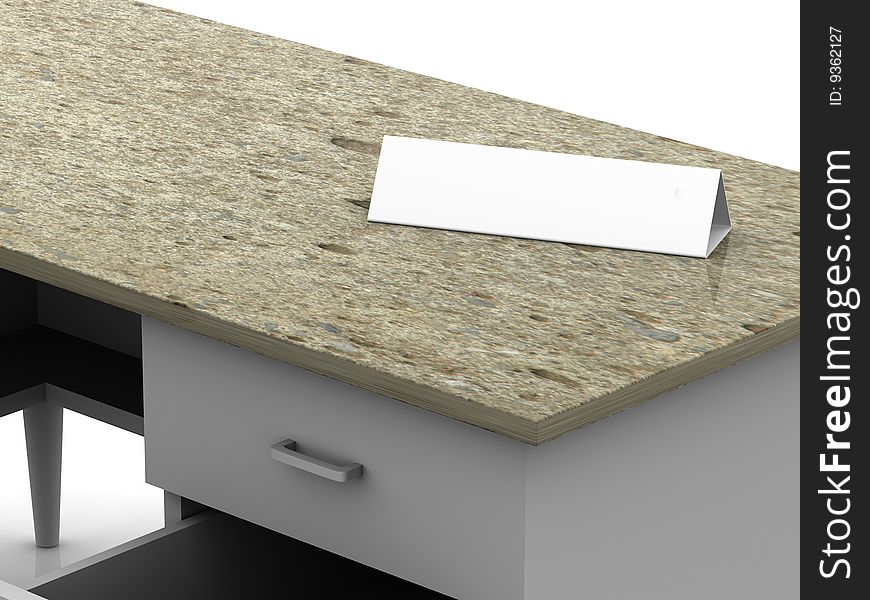 Table and office tablet. 3d