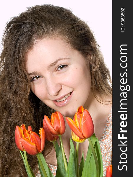 Isolated portrait of a young woman. Isolated portrait of a young woman