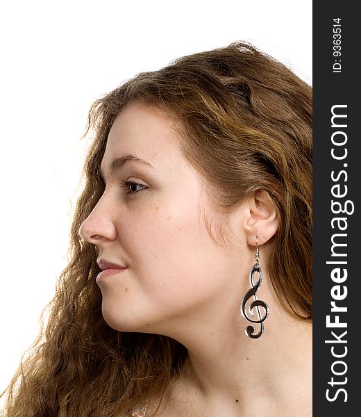 Isolated portrait of a young woman. Isolated portrait of a young woman