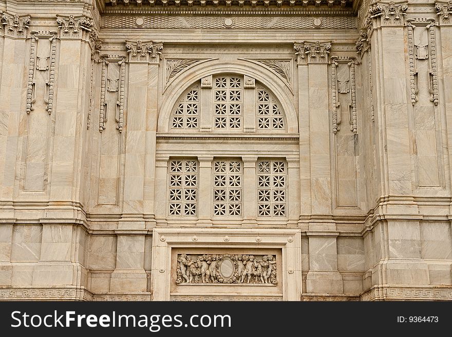 Detail of marble building, The Throne Hall in Bangkok