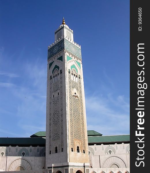 The world famous masterpiece of the Casablanca mosk in Morocco