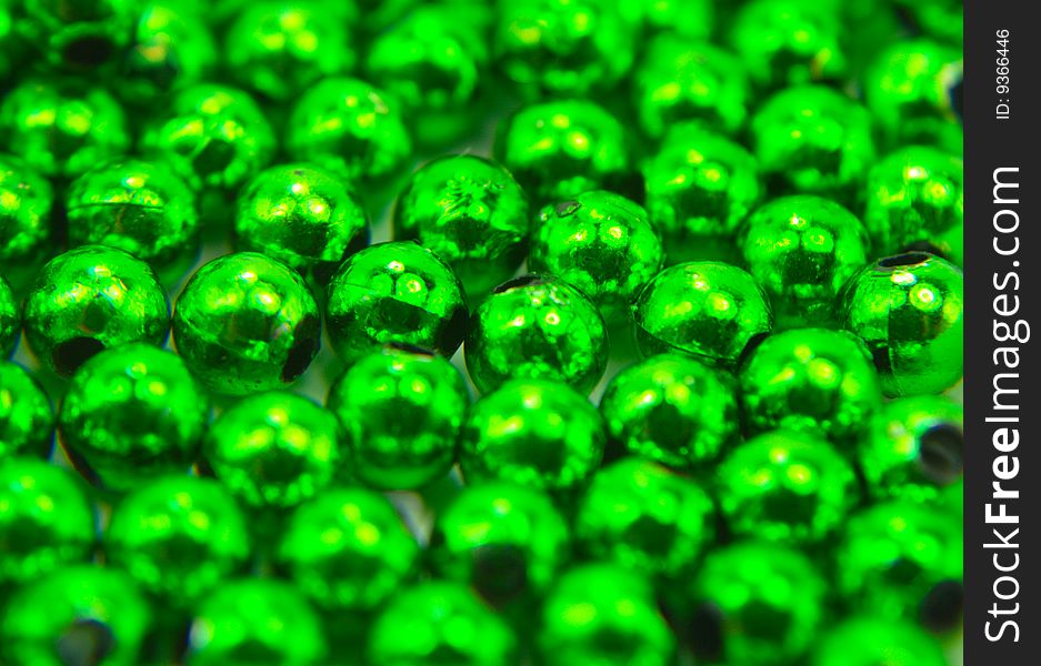 Macro photo of green beads