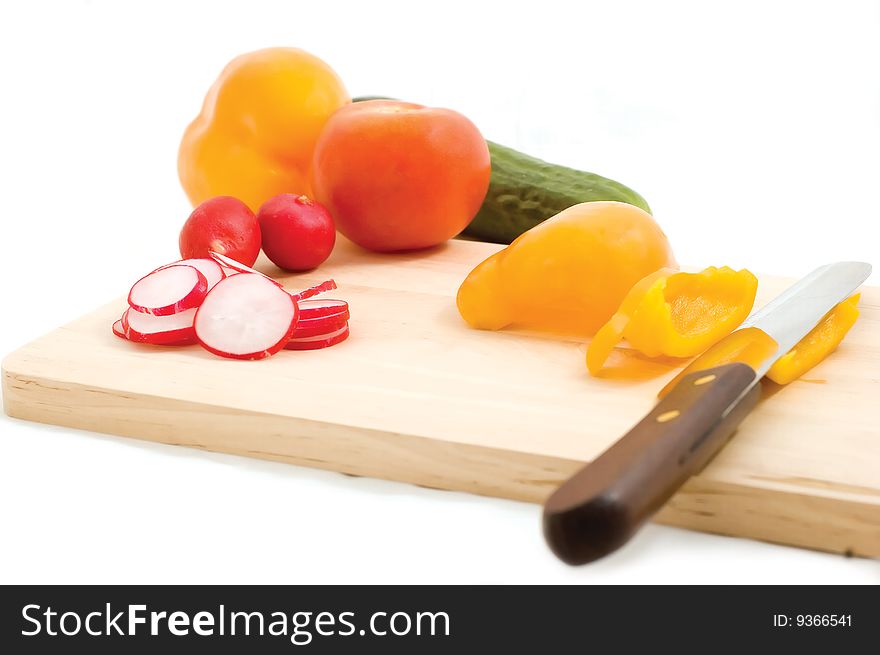 Fresh vegetables on a chopping board