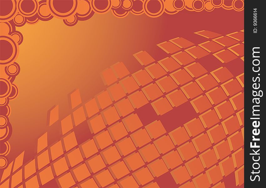 The vector illustration contains the image of abstract orange background