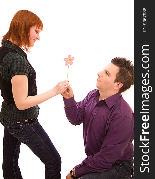 Couple on a white background