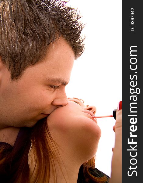 Couple on a white background