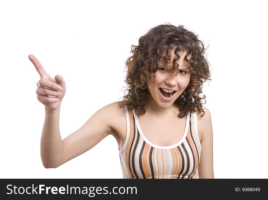 Young girl is shouting. Very frustrated and angry mad woman. Young crying woman. Isolated over white background. Young girl is shouting. Very frustrated and angry mad woman. Young crying woman. Isolated over white background.