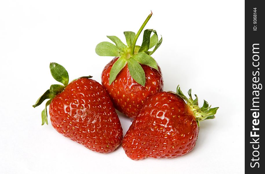 Strawberries Isolated Over White