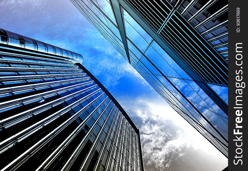 High Rise Buildings Against Blue Skies