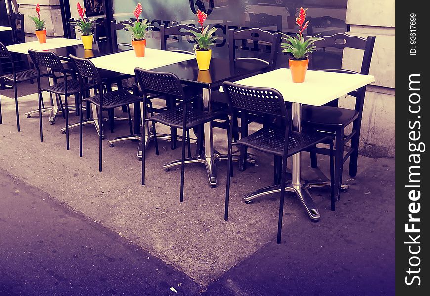Outdoor Tables In Cafe