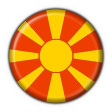 Macedonia Button Flag Round Shape Stock Photo
