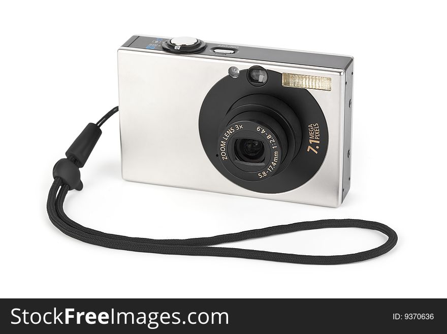 Compact camera isolated on white background