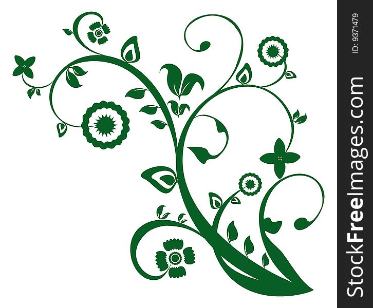 Green spring flower.Vector illustration. Green spring flower.Vector illustration.