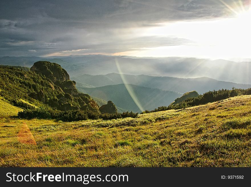 Mountains landscape in Rodnei mountains, Romania