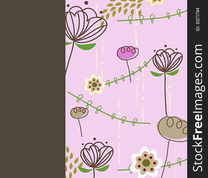 Sweet floral card design template. Sweet floral card design template