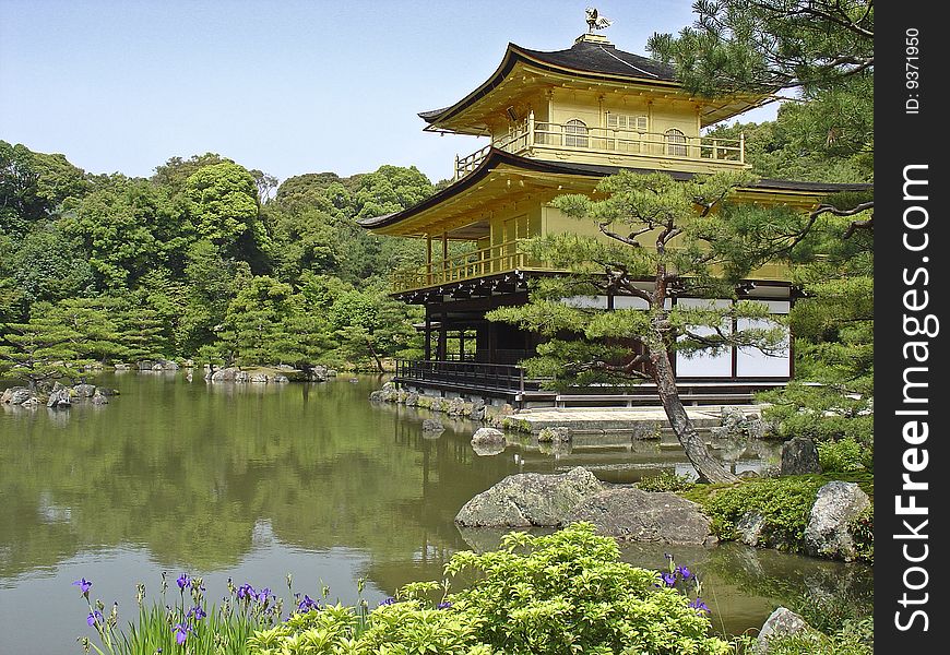 Golden pavilion in kyoto japan