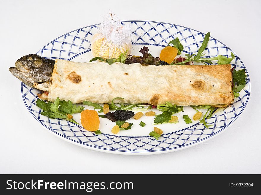 Fish Trout In Lavash To Fry