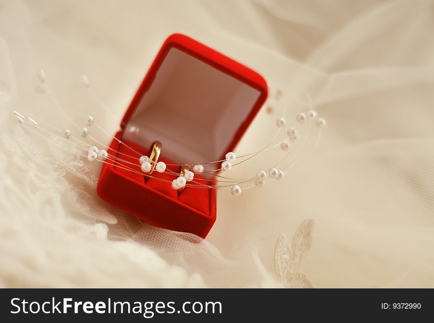 Wedding rings in the red box