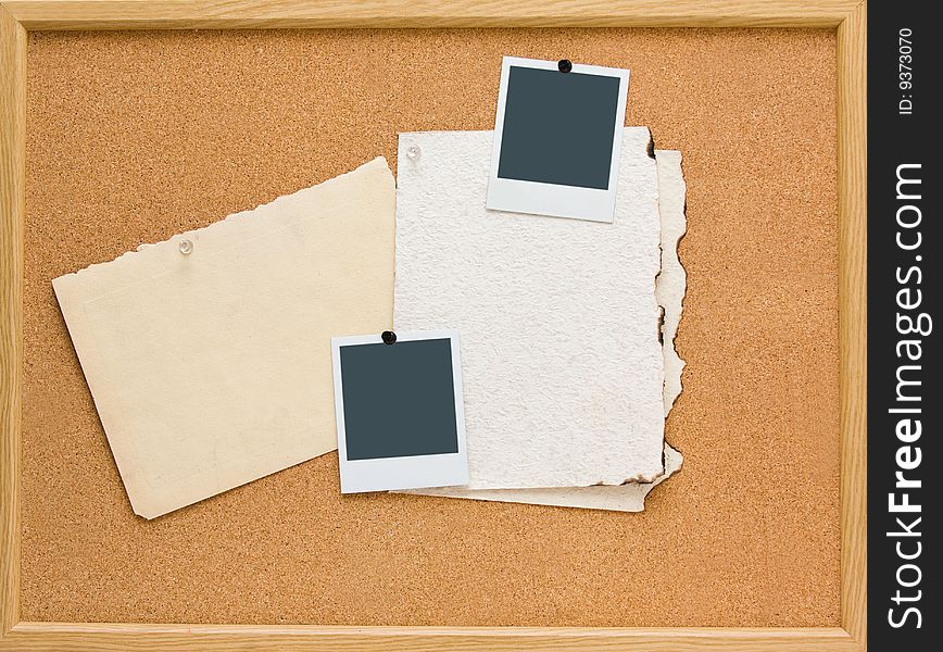 Brown corkboard with important message