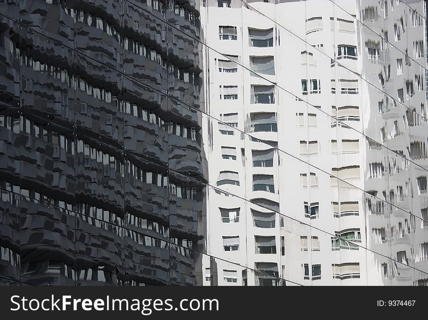 Windows of office buildings, cool business background