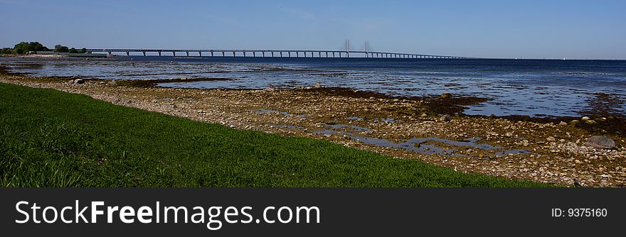 Oresund Bridge connecting Sweden and Denmark. Oresund Bridge connecting Sweden and Denmark