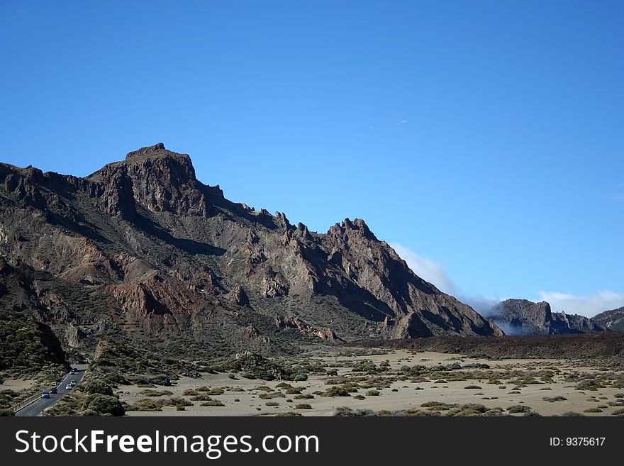 Volcanic moon landscape on Teide, Tenerife, Spain. Volcanic moon landscape on Teide, Tenerife, Spain.