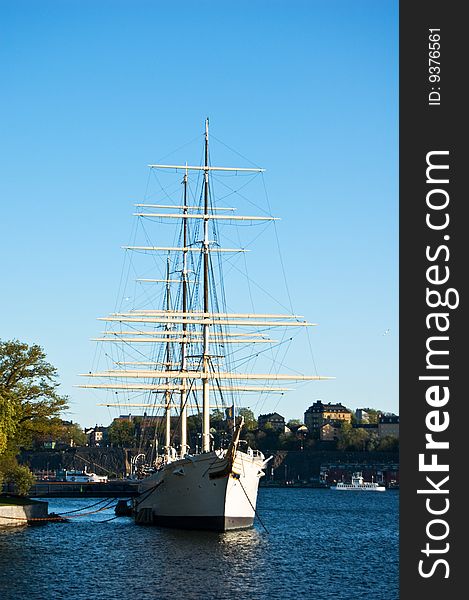 Old ship in Stockholm harbor