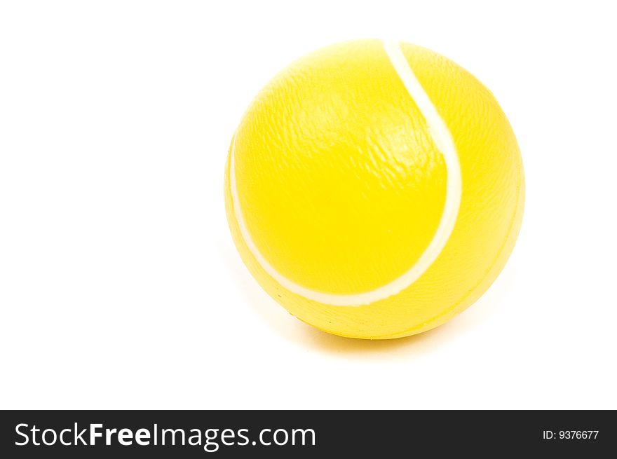 A tennis ball isolated on a white background. A tennis ball isolated on a white background