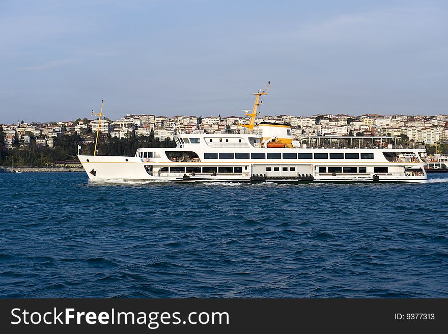 Image of a ship in Bosporus istanbul