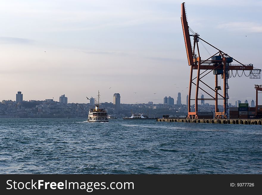 Ship in Bosporus istanbul