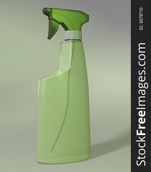 Empty green cleaner spray for windows or furnitures