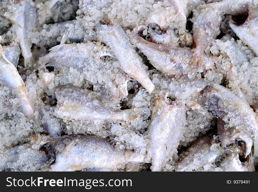 An image of sun dried salted fish. An image of sun dried salted fish